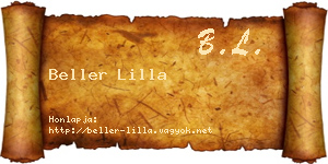 Beller Lilla névjegykártya